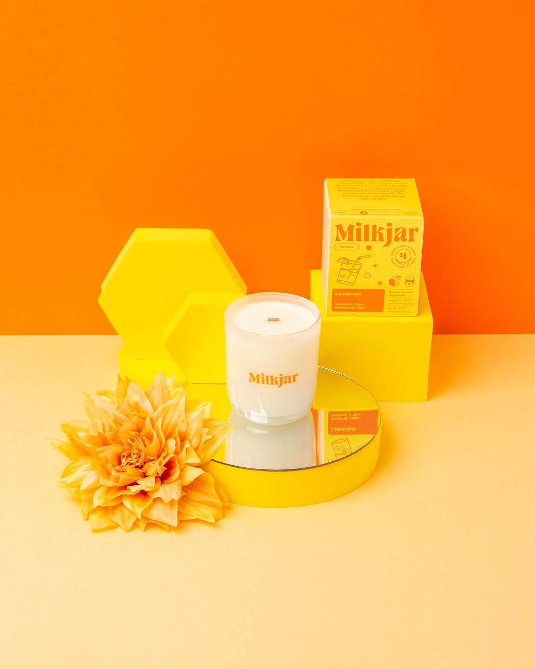 Milk Jar Candle Co. - Lemonade - Coconut, Lime & Pine Coconut Soy 8 oz Candle