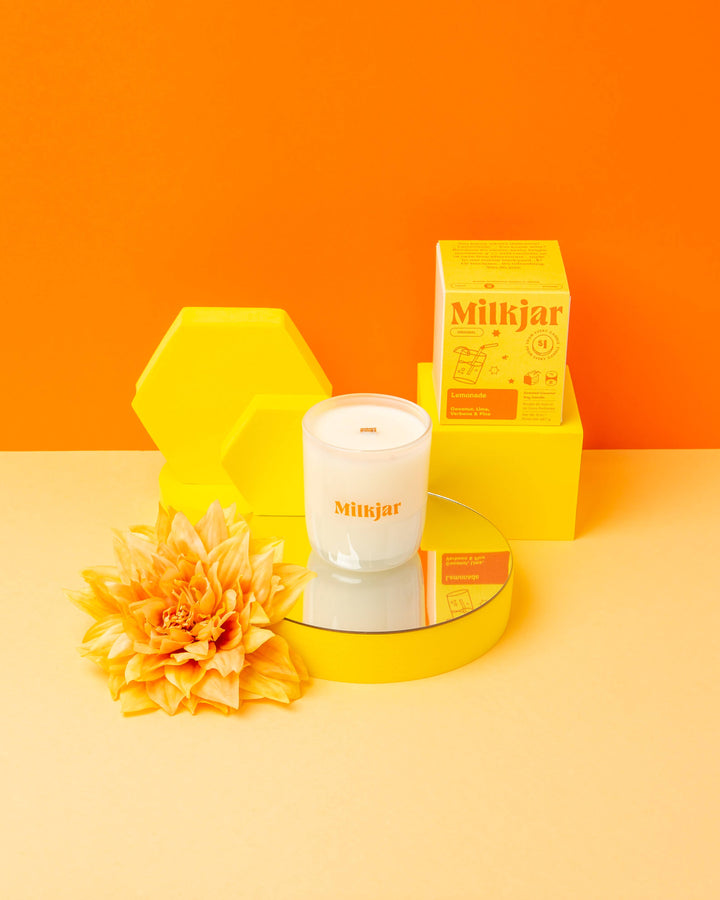 Milk Jar Candle Co. - Lemonade - Coconut, Lime & Pine Coconut Soy 8 oz Candle