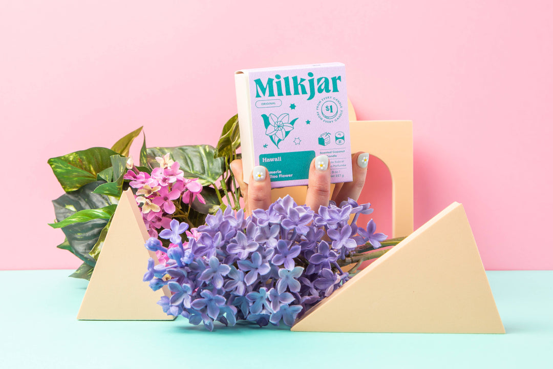 Milk Jar Candle Co. - Hawaii - Plumeria & Lilac Coconut Soy 8oz Candle