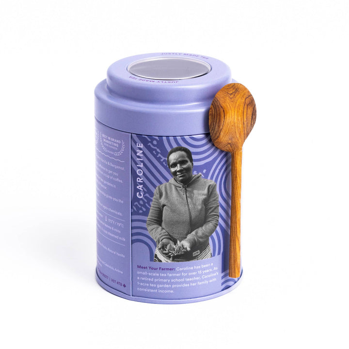JusTea - Cream Earl Grey Tea Tin & Spoon