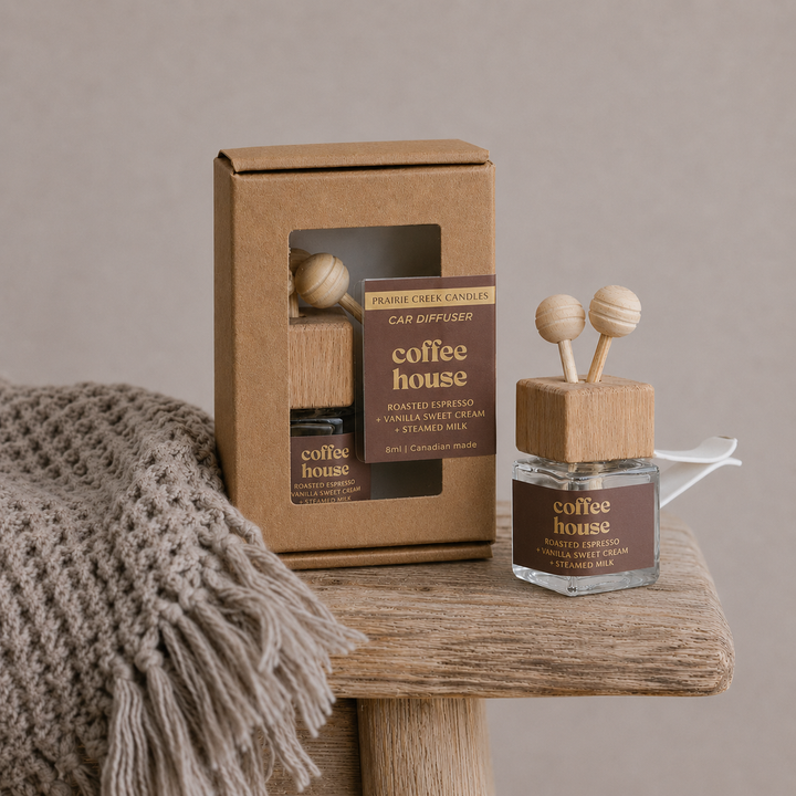 Prairie Creek Candles - Non Toxic Vent Clip Car Diffuser - Coffee House
