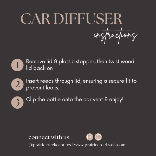 Prairie Creek Candles - Non Toxic Vent Clip Car Diffuser - Peaches & Honey