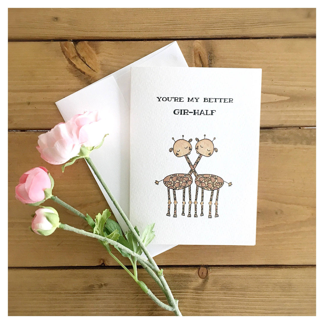 Anniversary – Punny “You Are My Better Gir-Half” Card