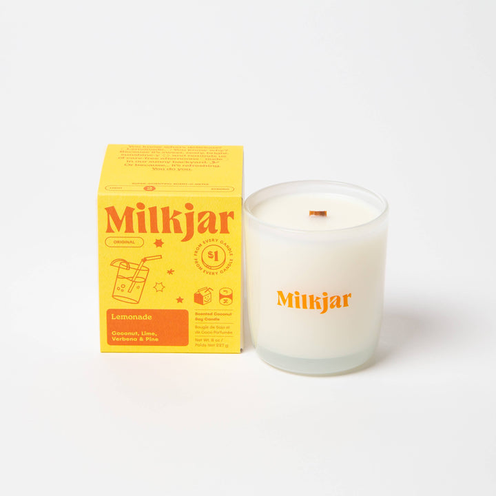 Milk Jar Candle Co. - Lemonade - Coconut, Lime & Pine Coconut Soy 8 oz Candle
