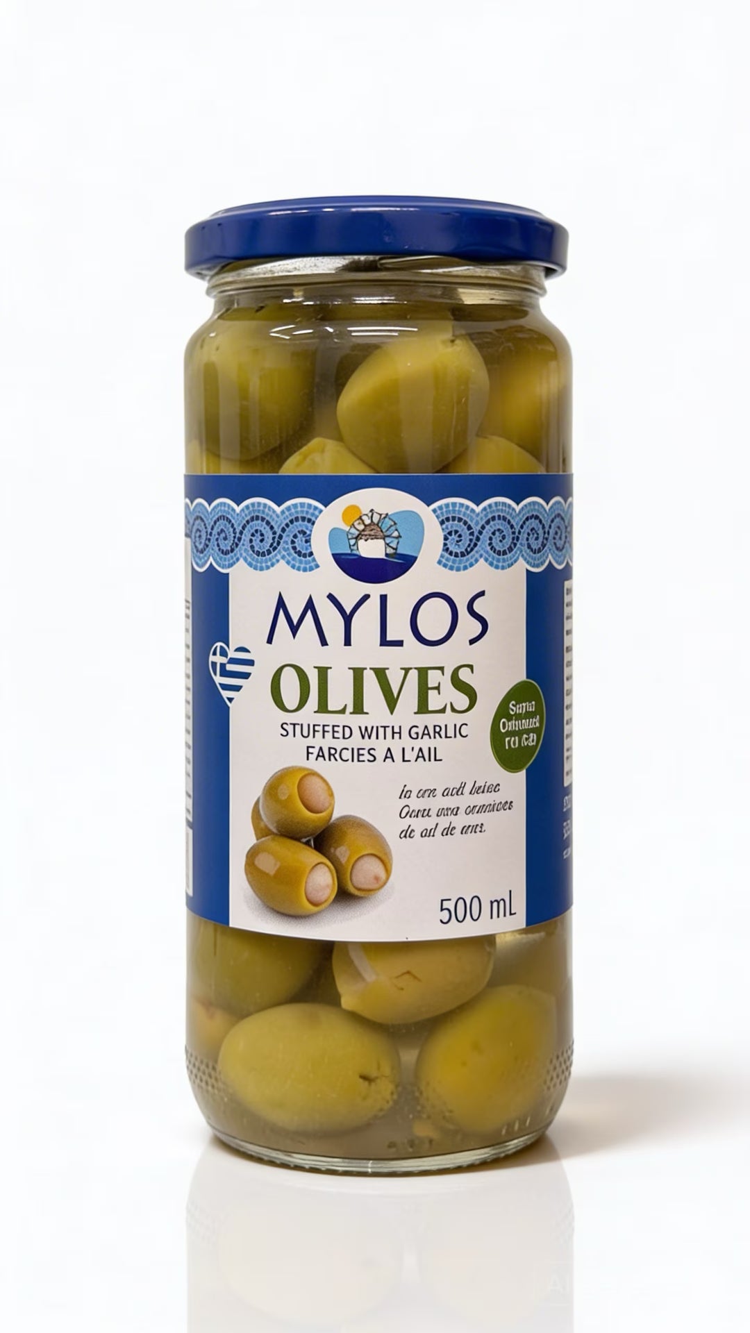 Mylos Olives - Garlic Stuffed Olives (500ml)