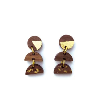 Cabin + Cub - Walnut Geometric Earrings