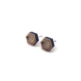 Cabin + Cub - Walnut Geometric Earrings