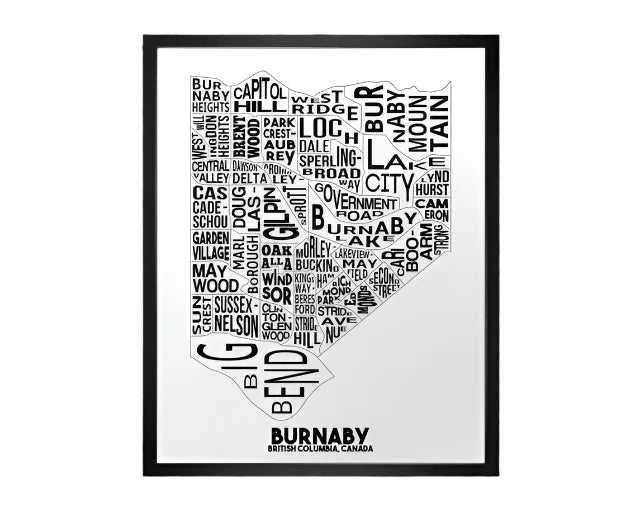 Damon D Chan - Cities Typography Map Art Print (11"x14")