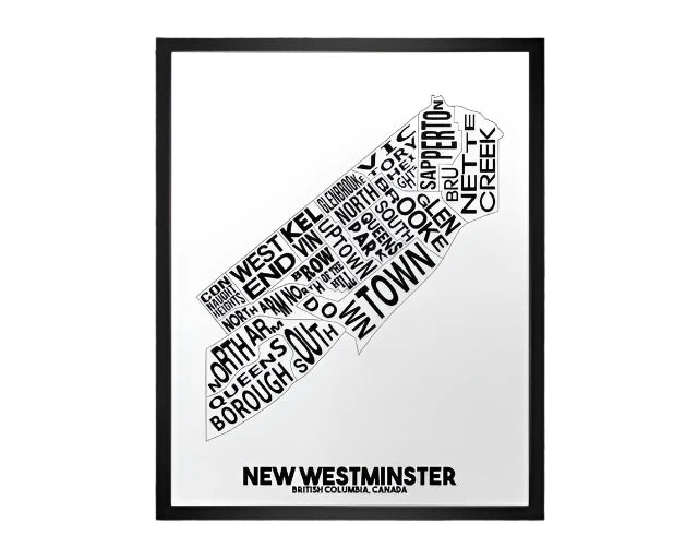 Damon D Chan - Cities Typography Map Art Print (11"x14")