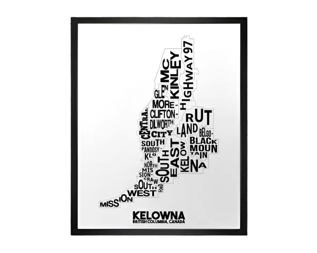 Damon D Chan - Cities Typography Map Art Print (11"x14")