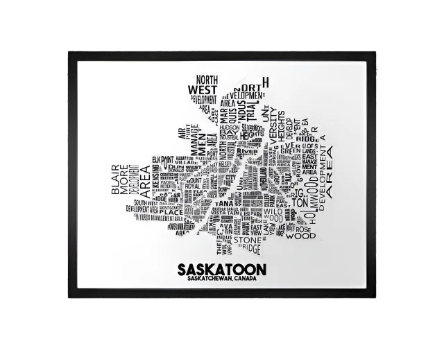 Damon D Chan - Cities Typography Map Art Print (11"x14")