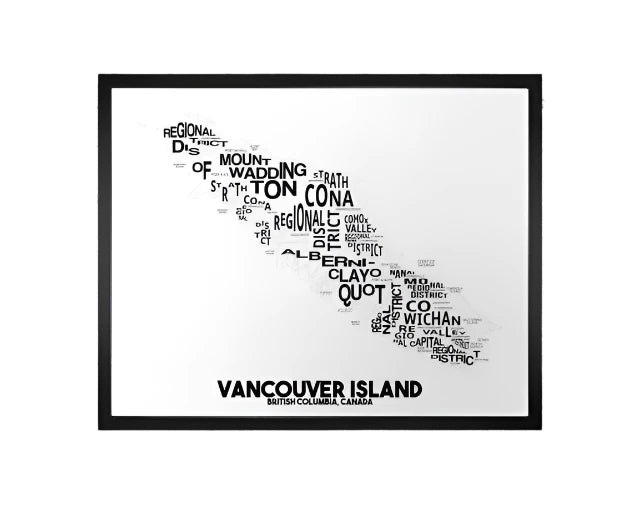 Damon D Chan - Cities Typography Map Art Print (11"x14")