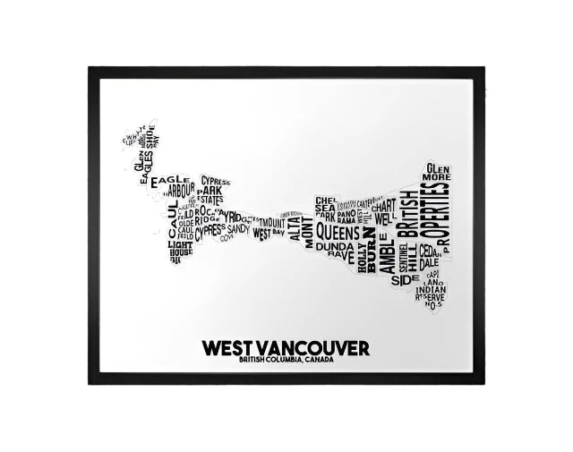 Damon D Chan - Cities Typography Map Art Print (11"x14")