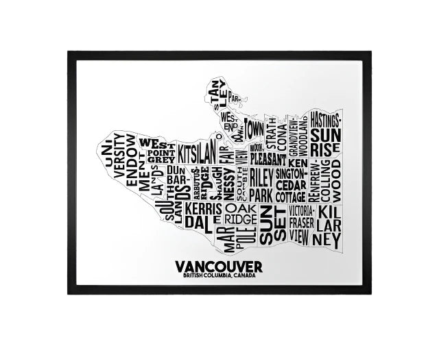 Damon D Chan - Cities Typography Map Art Print (11"x14")