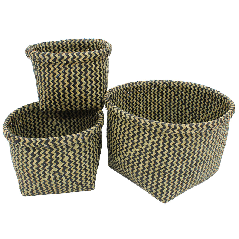 Packaging - Black and Natural Seagrass Storage Basket
