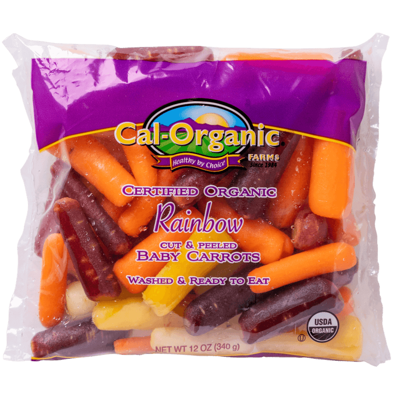Fresh Produce - Organic Rainbow Baby Peeled Carrots (12oz)