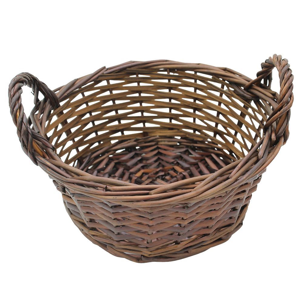 Packaging - Brown Split Willow Round Basket