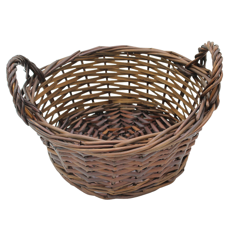 Packaging - Brown Split Willow Round Basket